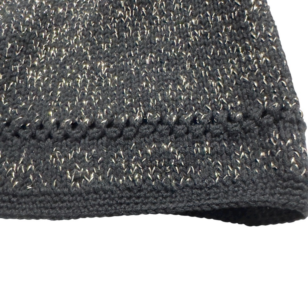 Vintage Black Metallic Knit Cardigan Sweater Button Front Long Sleeve - Picture 8 of 10